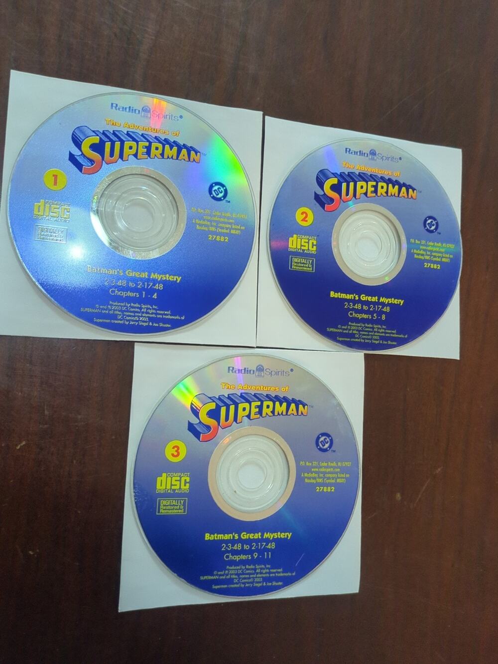 The Adventures of Superman Batman's Great Mystery 3 CD Box Set discs only